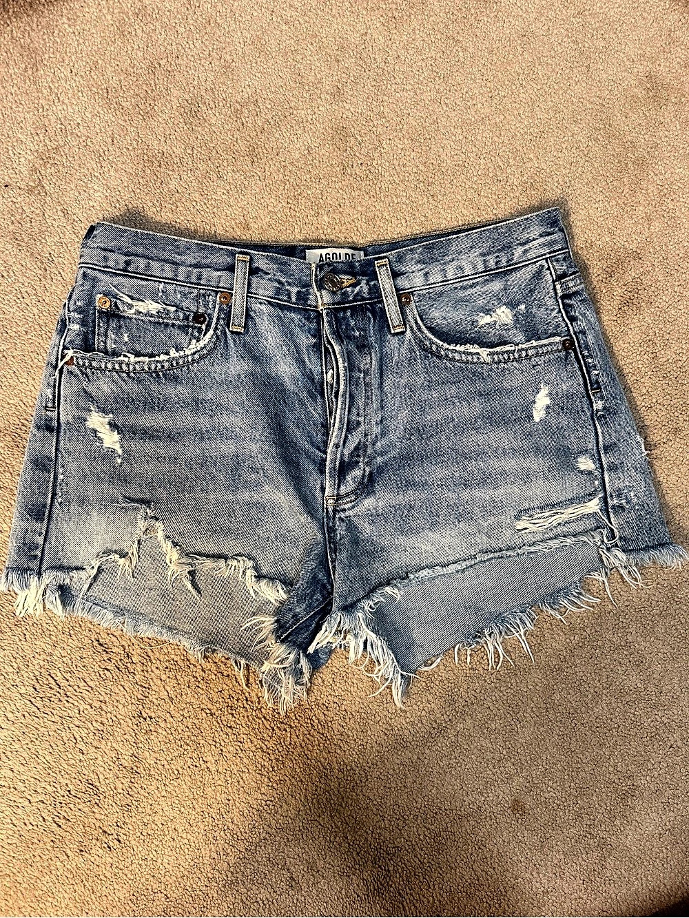 AGOLDE Parker Vintage Cut Off Denim Shorts
